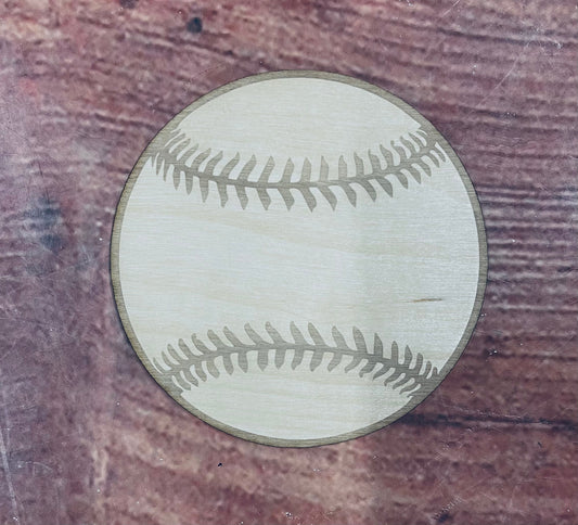 Baseball, Blank Baseball, Add Your Logo, Wall - Door Hanger or Cutout - Woodland Rustics