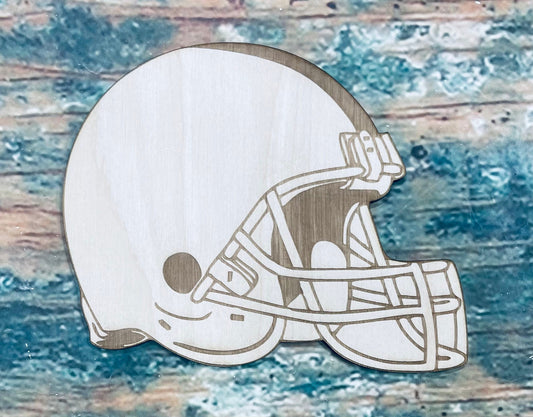Football Helmet, Blank Football Helmet, Wall - Door Hanger or Cutout - Woodland Rustics